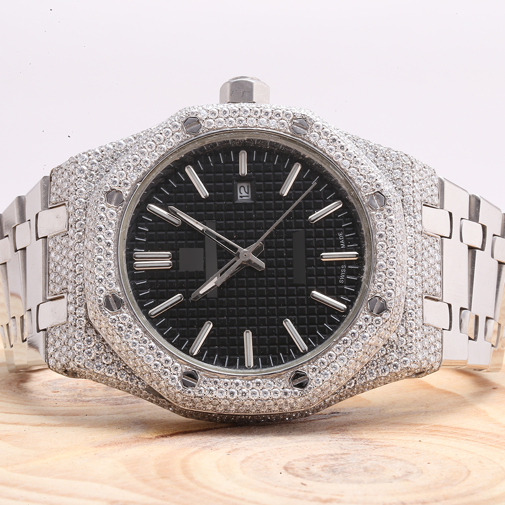 new arrival 2023 brand iced out high quality luxury gold silver original customized hip hop men moissanite diamond wrist watch