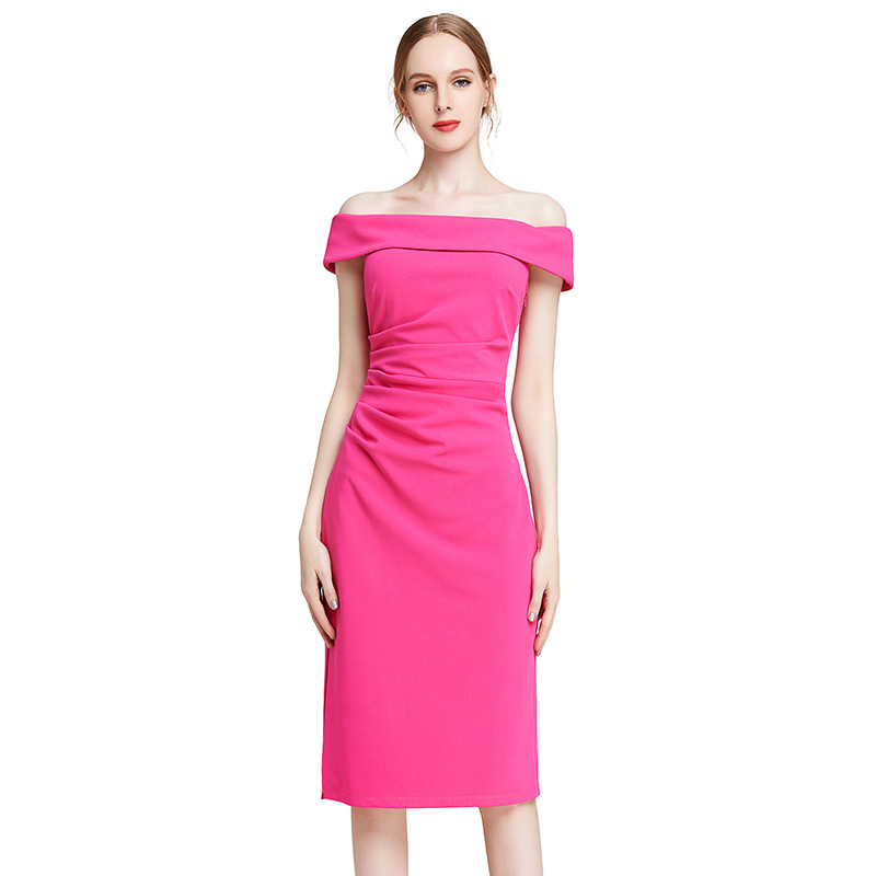 ND012 Custom one shoulder dress woman High Quality Fashion Elegant Tee Women Evening Dress