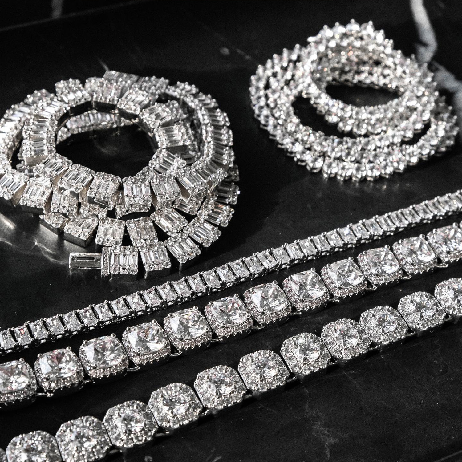 2023 Trendy Men Hip Hop Jewelry 10mm D Color VVS Moissanite Diamond Silver Gold Plated Tennis Chain Necklaces