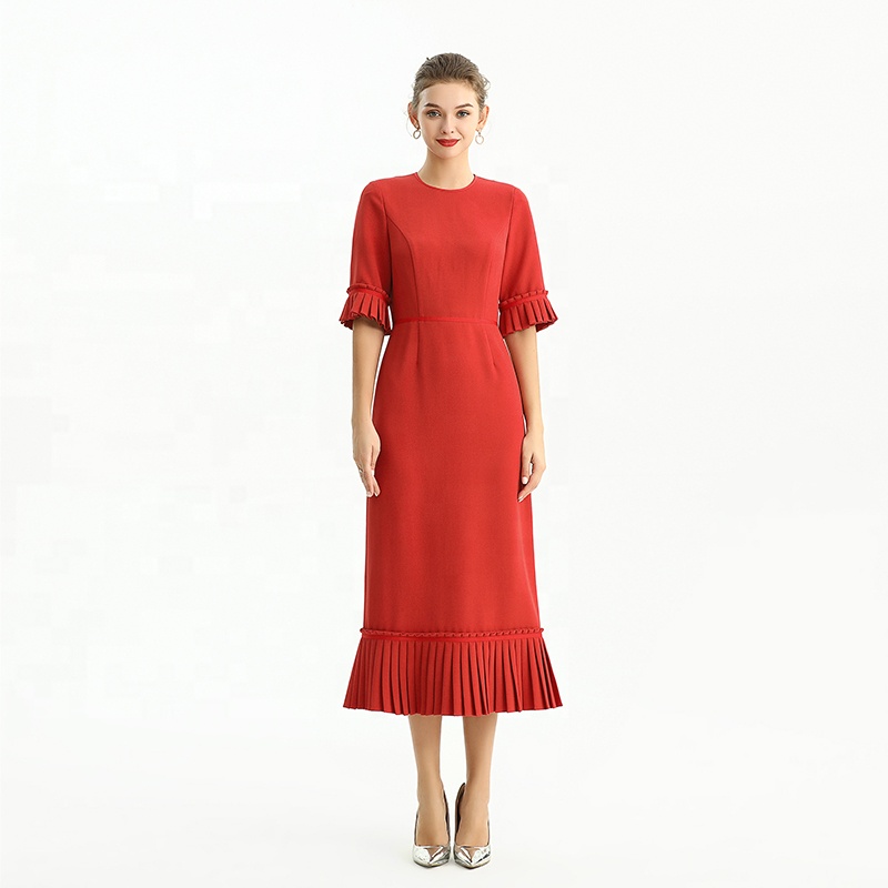 ND095-1 Fall elegant career office work casual dresses for women