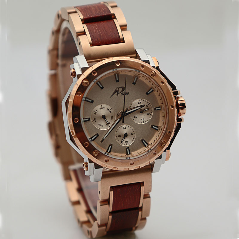 Factory customized Japanese movement stainless steel quartz watch gold watch luxury fancy wristwatch