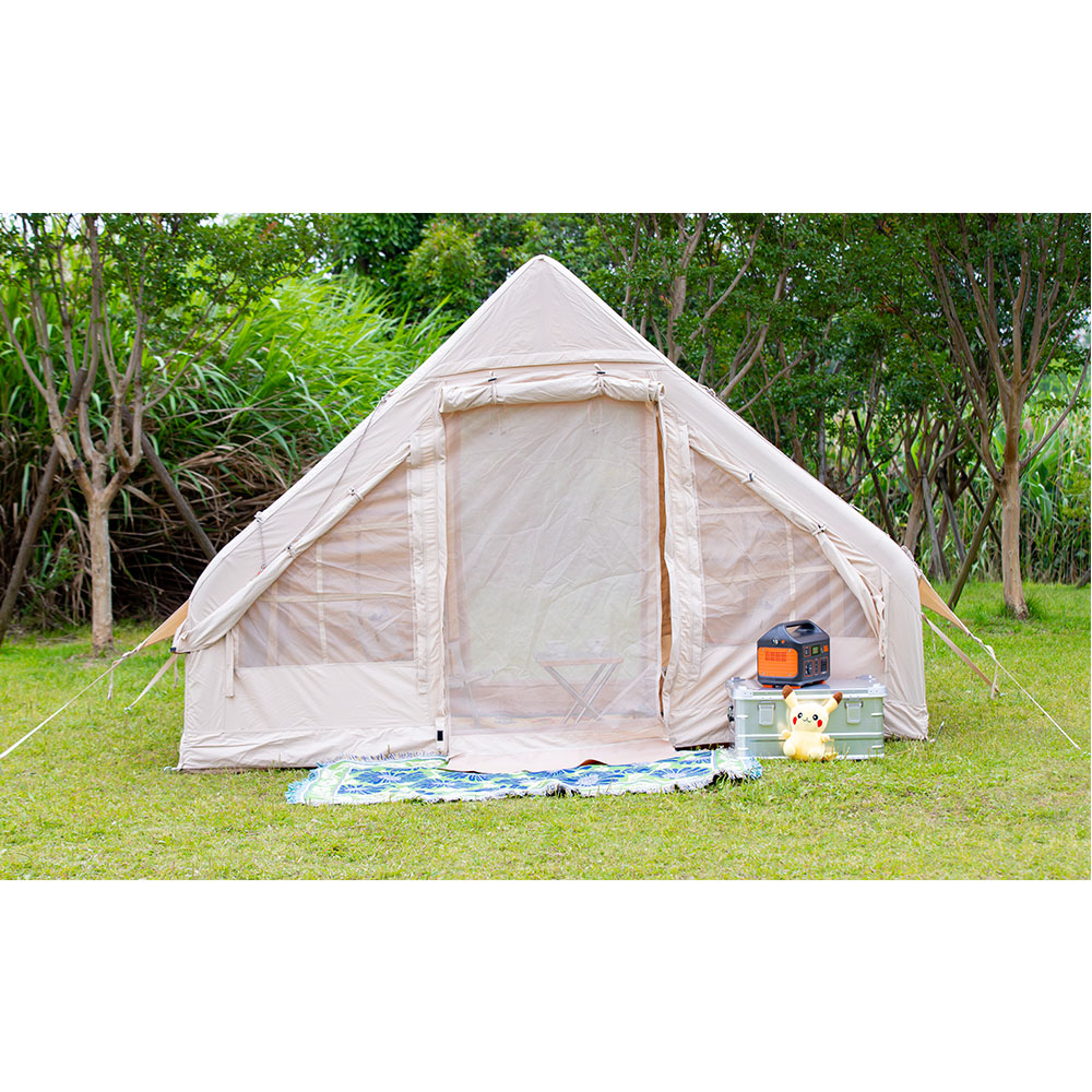 Family Camping Inflatable Outdoor Tent Cotton Canvas Oxford  Glamping Tent