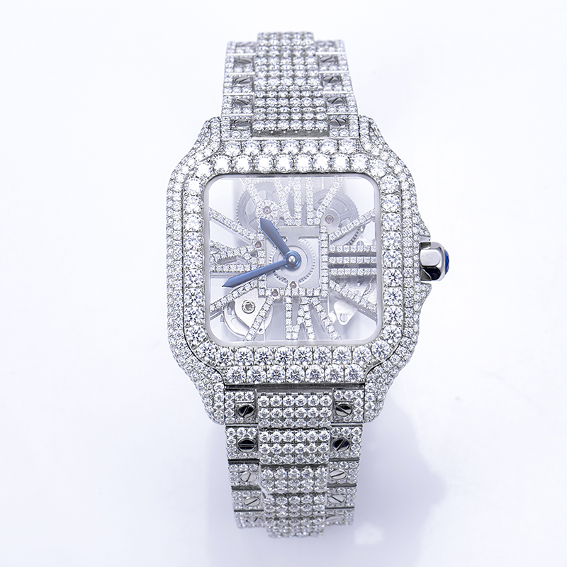 2023 New Arrival Top brand Luxury Customized Hip Hop Men Moissanite Diamond Wrist Watch