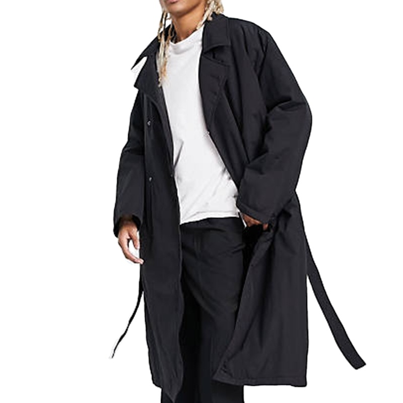Wholesale customized over coat new styles hot sale long black plus size trench waist coat for men