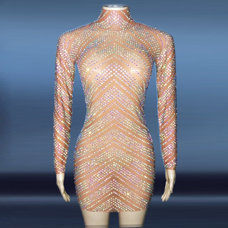 NOVANCE Y2148 Spring 2022 Trends Blingbling Diamond Stripe Halter Casual Dress Ladies Diamond Sumer Dress Mini Dinner Party