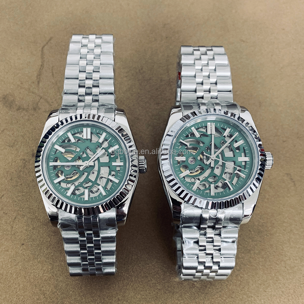 Stainless Steel Round Sapphire Crystal 10ATM Skeleton Dial Automatic Mechanical Wrist Hand Watch Man Watch 2022 Luxury