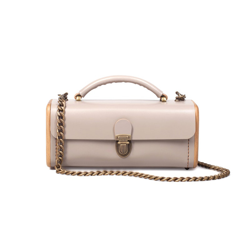 2022 australia designer New design fashion retro genuine leather wooden clutch bag