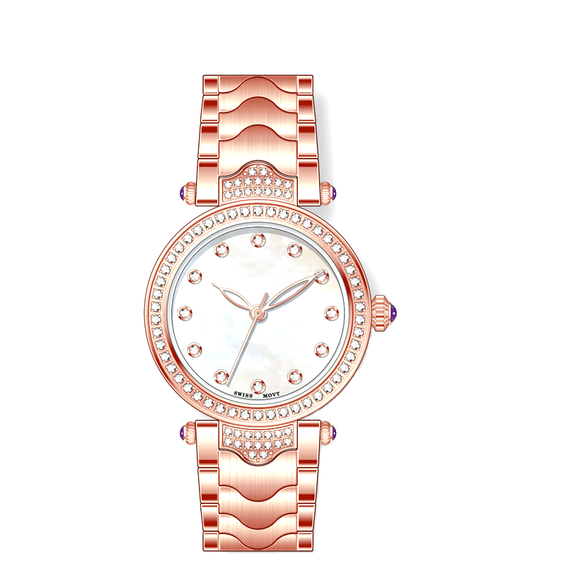 High end 5 ATM water resistant stainless steel back women wrist watch luxury watch for women