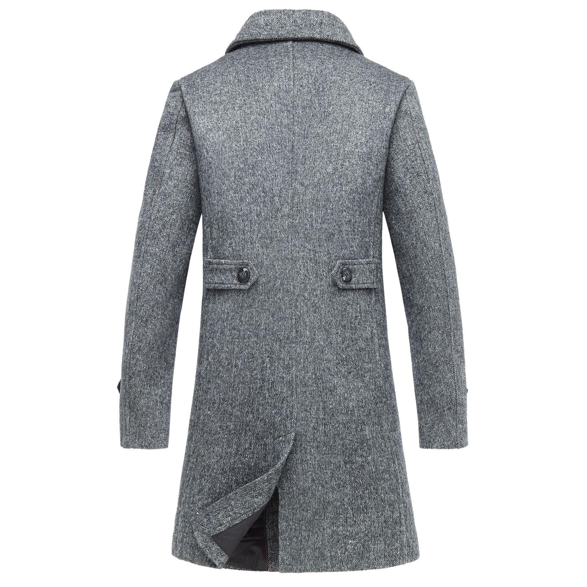 MTJ2002 Top Quality Hand Make Draping Cutting Thick Slim Overcoat Mens Trench Coat Plus Size Coats