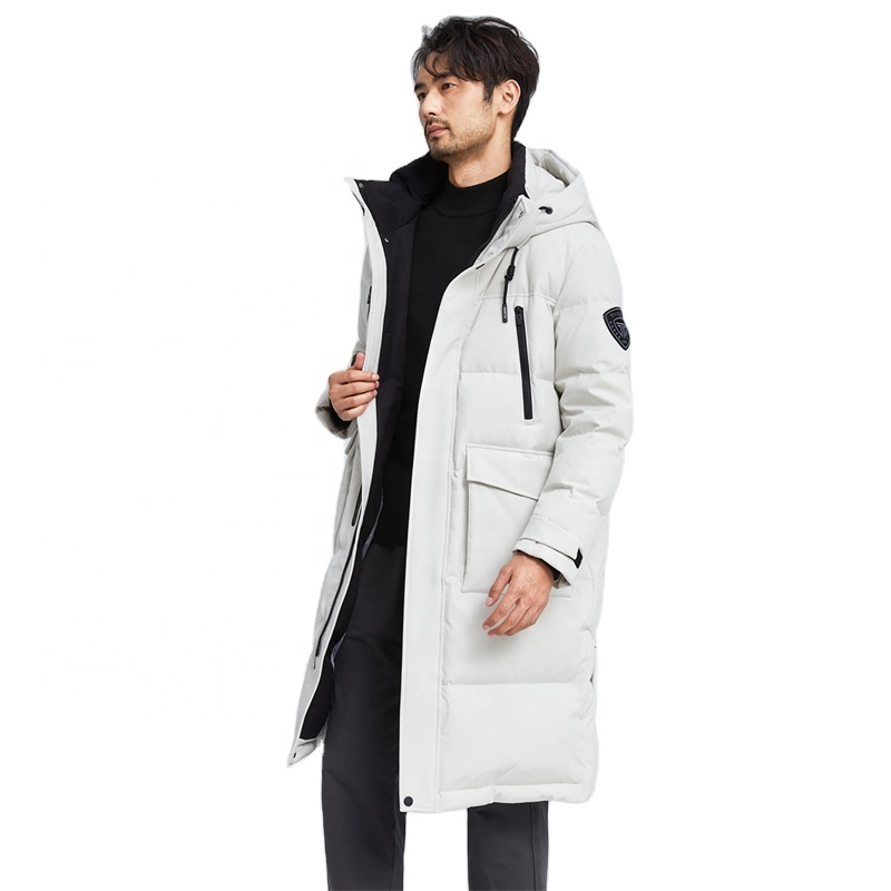 Windproof men's down long jacket coat oem for men custom warm 2021 puffer winter duck down jackets