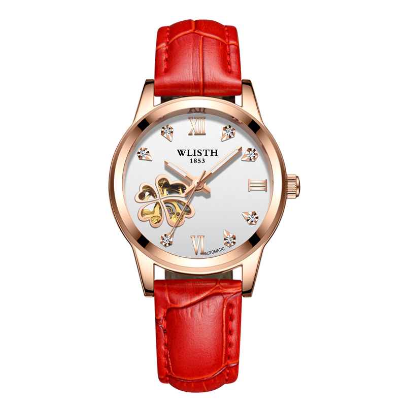 WLISTH Custom logo luxury women watch leather fashion wristwatches mechanical watches