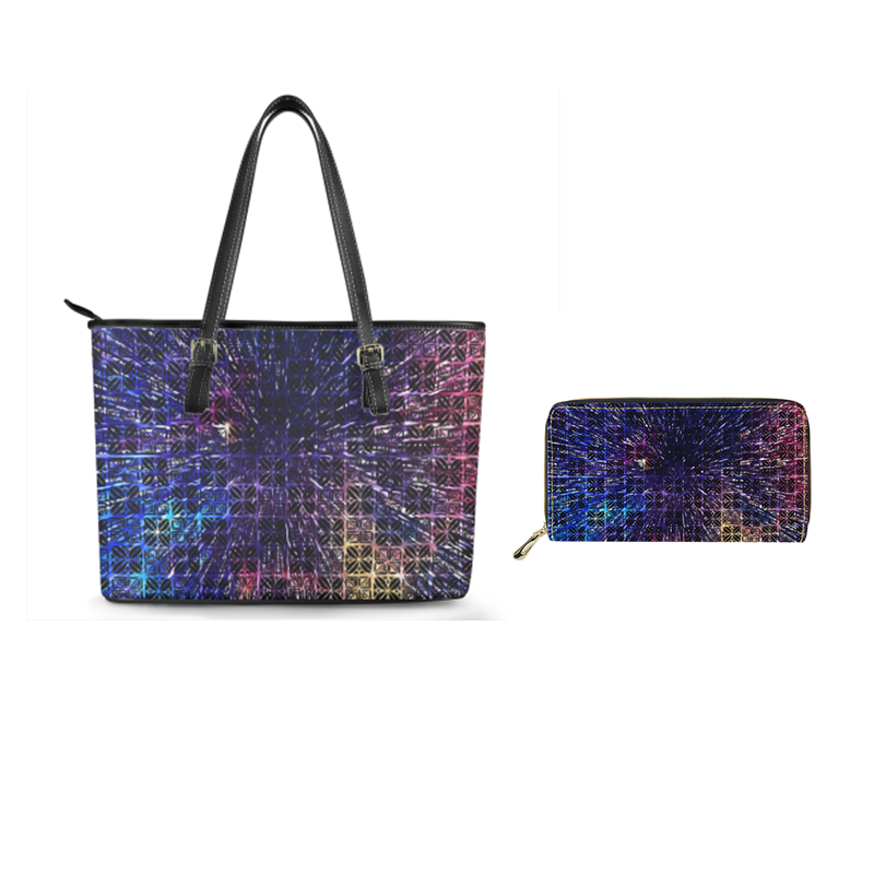 Hot Sales Hawaiian Tropical Style Design Custom Women's Fashion One-Shoulder Handbags Custom PU Leather Purse And Wallet