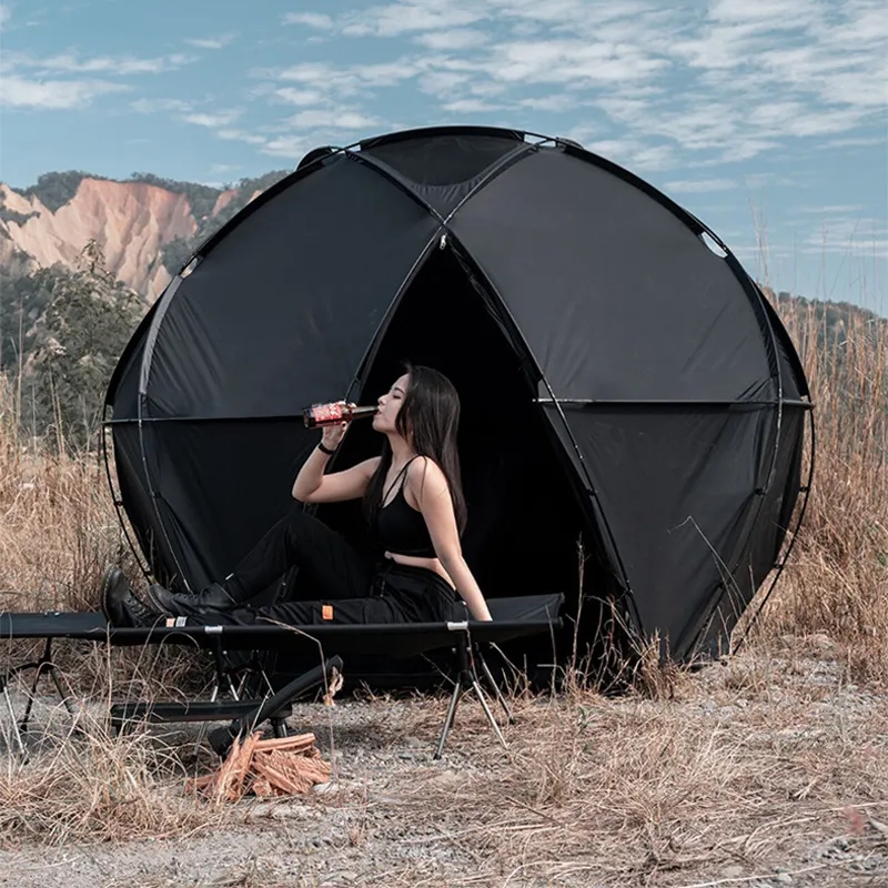 2022  glamping  Hot Sale Dome Tent In Black Camping geodesic starry sky tent High Quality dome luxury Fabric For Outdoor  family