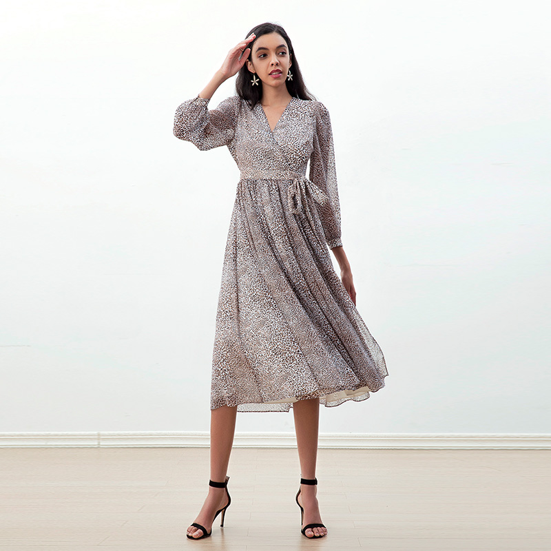 ND265  plus size  dresses fall  chiffon one piece pleated dress elegant maxi dresses