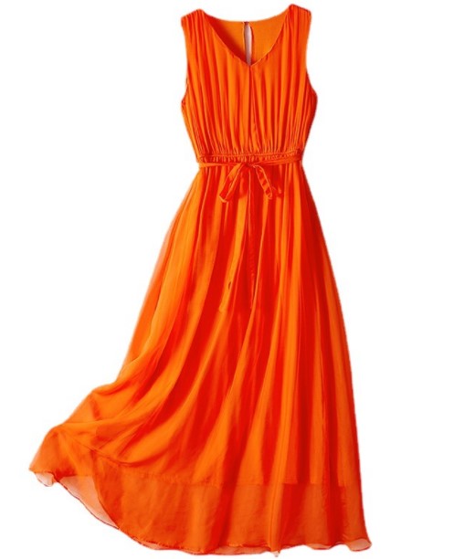 Summer new high quality luxury women real silk elegant genuine silk Long dress premium