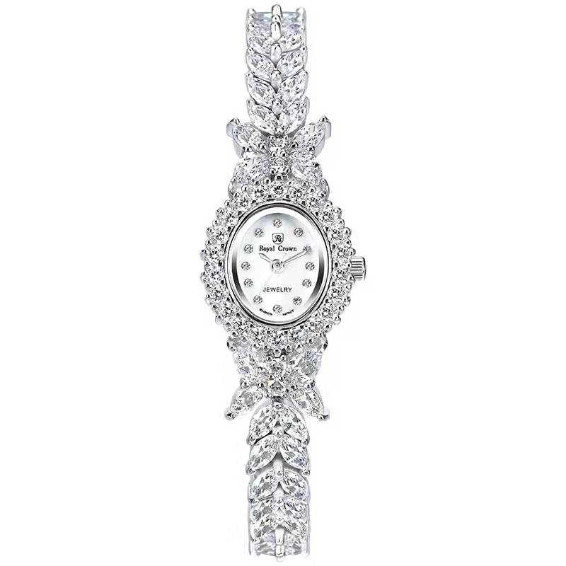 High Quality Iced Out CZ Cubic Zirconia Luxury Quartz Watch 5ATM Water Resistant Wrist Bracelet Watch for Women Ladies