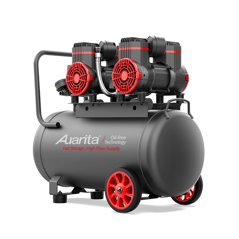 Oil free quiet silent 2 cylinder twin piston air compressor 220v made in china