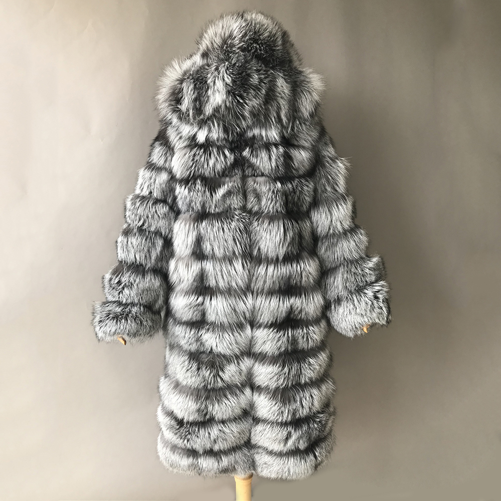 Wholesale Long Man Fur Coat High Quality Men Winter Fur Coat Fashion Genuine Silver Fox Fur Coat Men