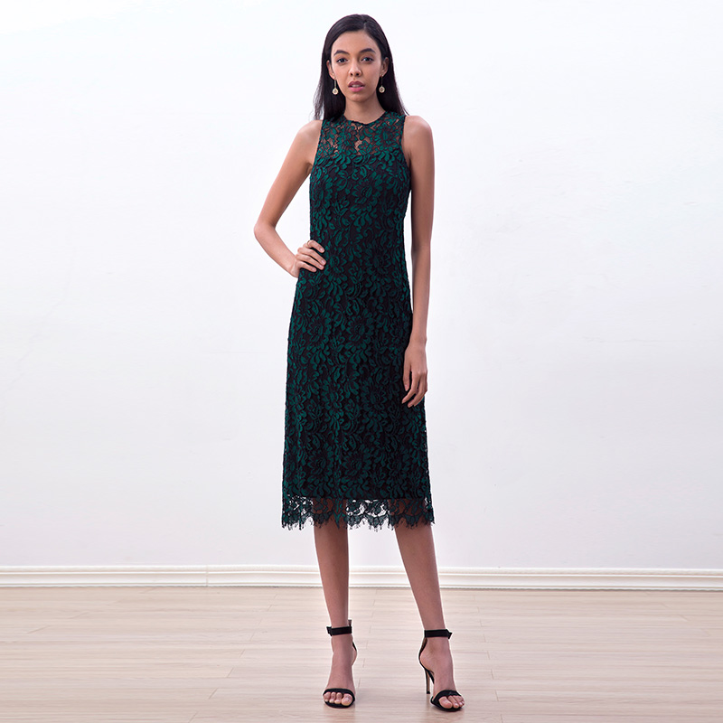 ND098-4 Fall  Elegant Long Mesh Women  Career Evening Casual women Dress