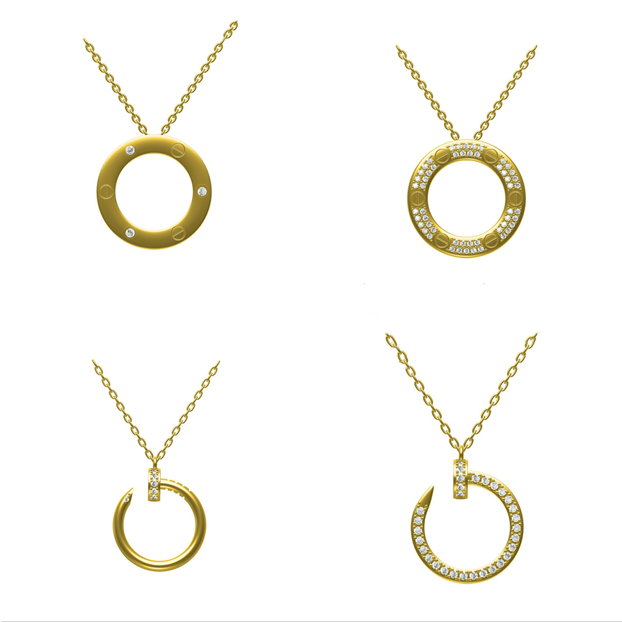 18K gold nail pendant love ring custom made for necklace ladies