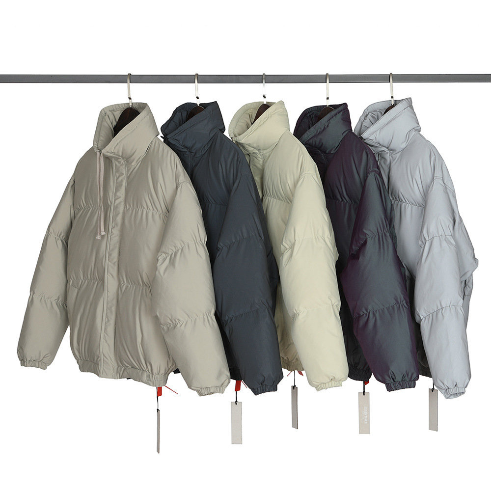 2022 winter outdoor thick cotton-padded jacket casual solid color zipper reflective women's down coat