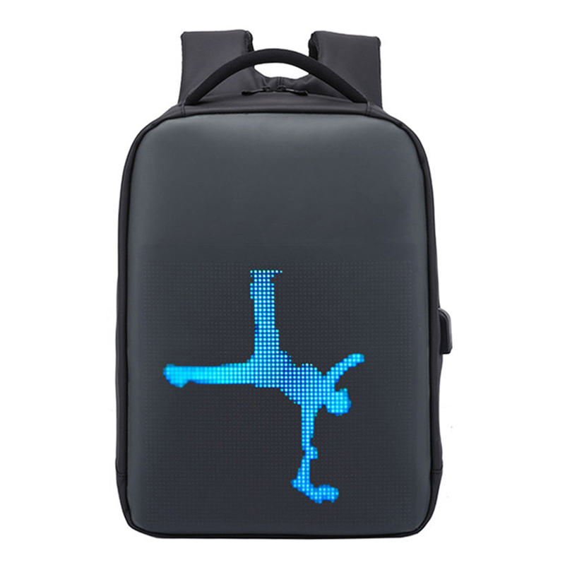 Customize led backpack light screen waterproof smart back packs bag led display backpack with led screen