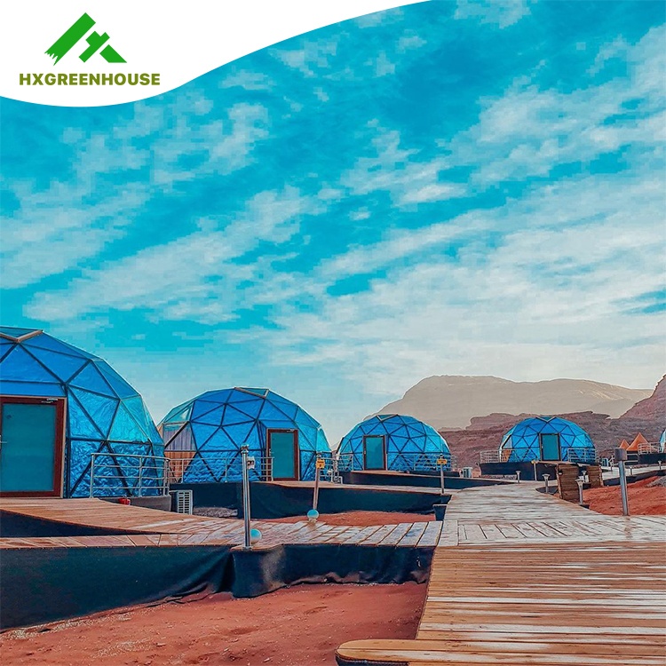 Clamping Marquee House Glamping Shelter Glass Polycarbonate Clear Hotel Geodesic Dome Tent For Sale