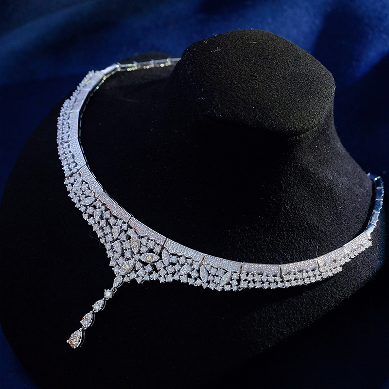 2023 Fine Jewelry Party Luxury Jewelry Custom Gift 18K Gold Diamond Choker Women's Necklace