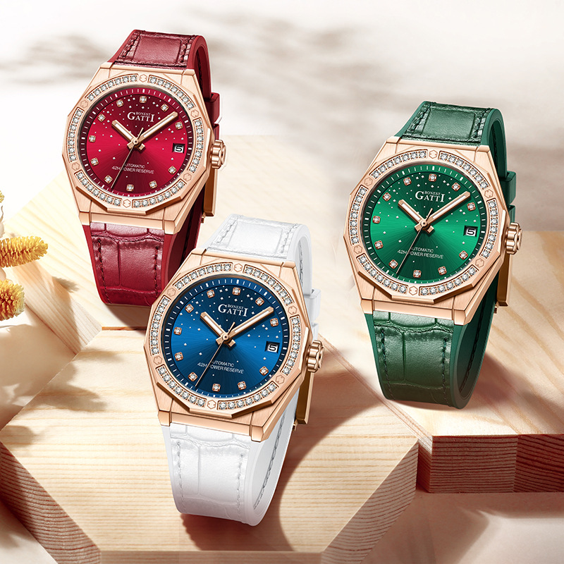 Waterproof Brand Leather Strap Luxury Mechanical Automatic Wrist Luminous Watch Ladies Watches  Luxury Women