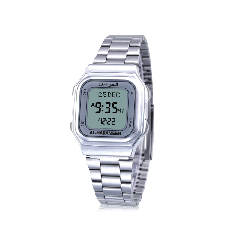 2022 Luxury Women Digital Stainless Steel Muslim Prayers Qibla Reminder alfajr Azan Arabic Watch