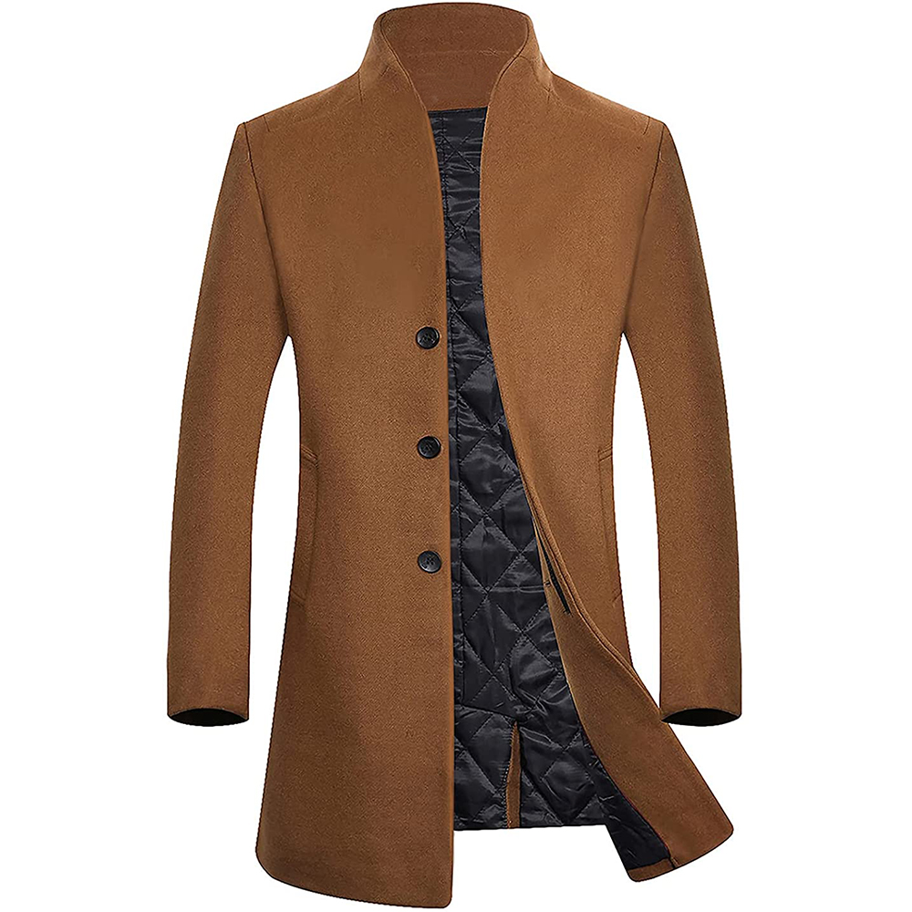 Shinesia New Autumn And Winter Cotton Cardigan Cloak Solid Color Hooded Long Men's Trench Coat