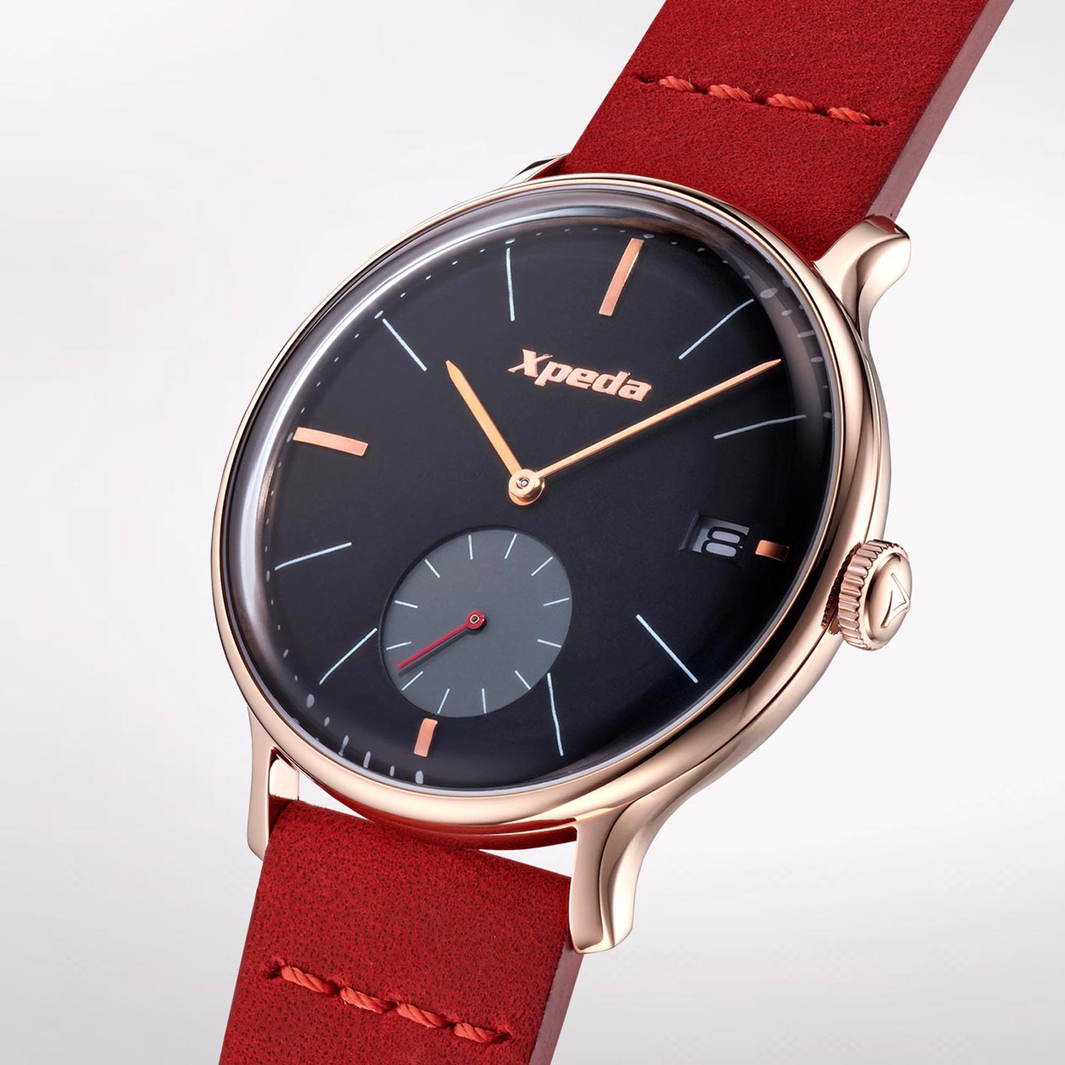 TIMEBOX TC809E Customize low MOQ women luxury rose quartz dial leather wrist watch custom stainless steel 316L case  watch