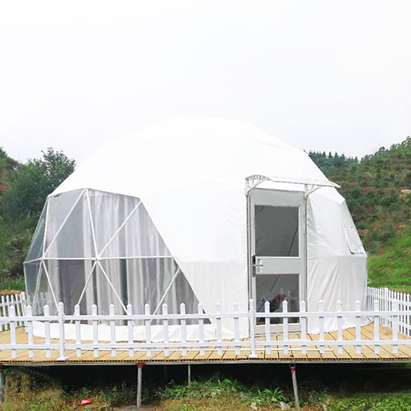 Luxury Roof Pvc Heated Eco Prefab Transparent Geodesic Dome Hotel glamping tent House Desert round dome tent For camping