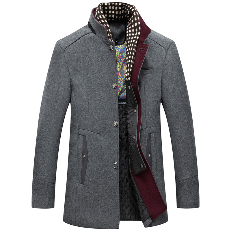 Autumn and winter European men's business coat Fashion men's high-quality luxury long coat