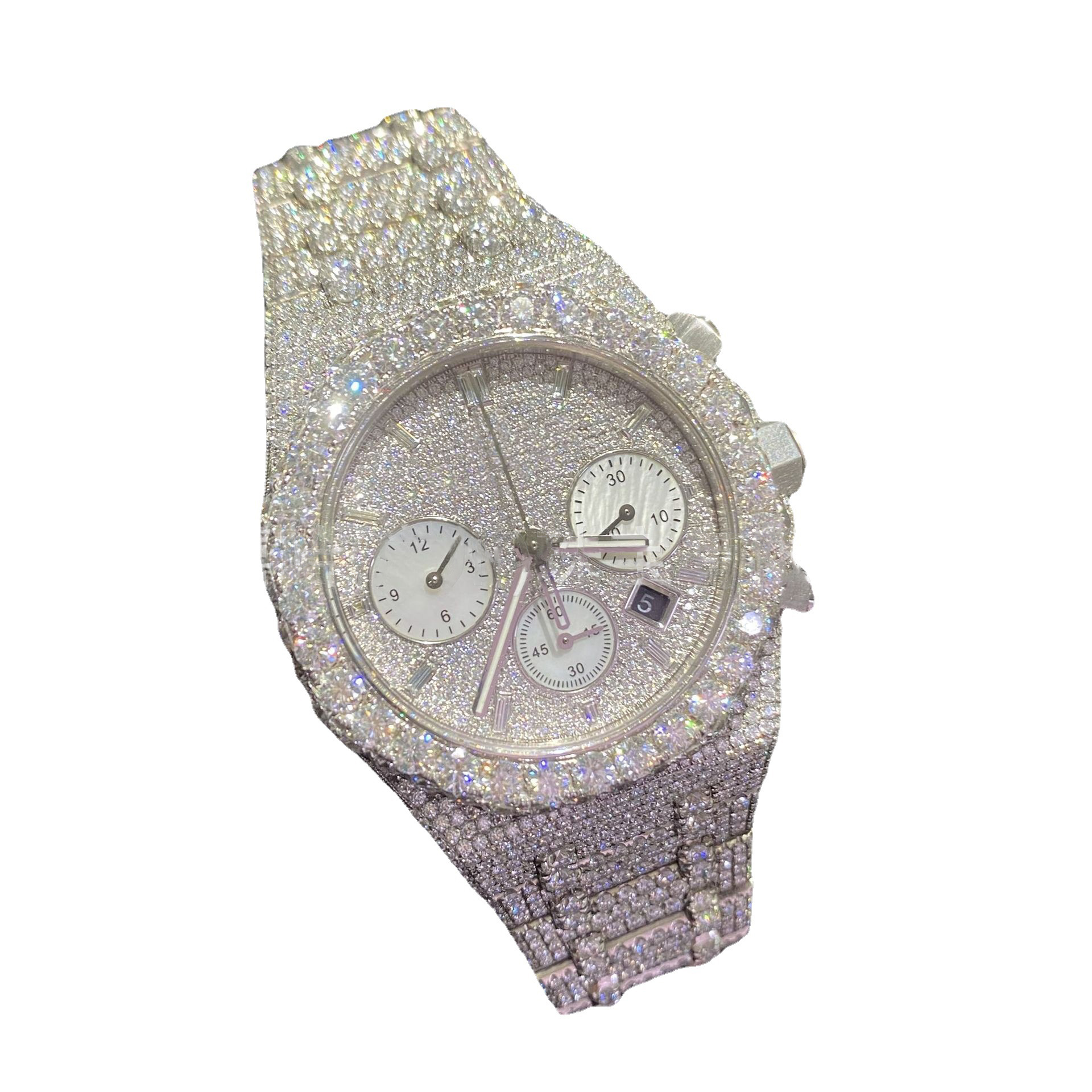 Hip Hop Moissanite Watch Vvs Stainless White Diamond Luxury And Silver Mens Gra Vvs1 Moissanite Watch For Men