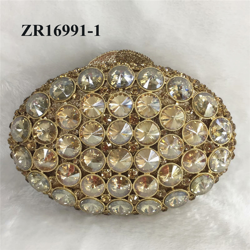 ZR1691JIERITA quality design Gold color  luxurious crystal clutch bag crystal women bag