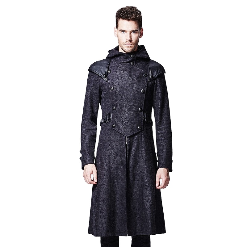 PUNKRAVE Y-582 Autumn New Design Hooded Long  Coat