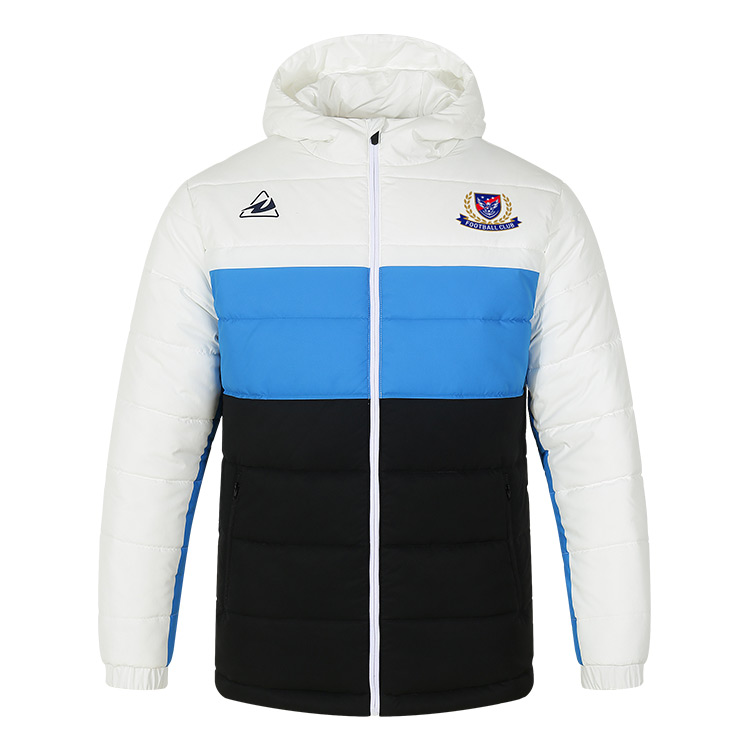 Mens Sublimation  Printing Custom Logo Plus Size Hooded  Team Football Coat Clothes Winter Full-Zip Cotton Padded Coat