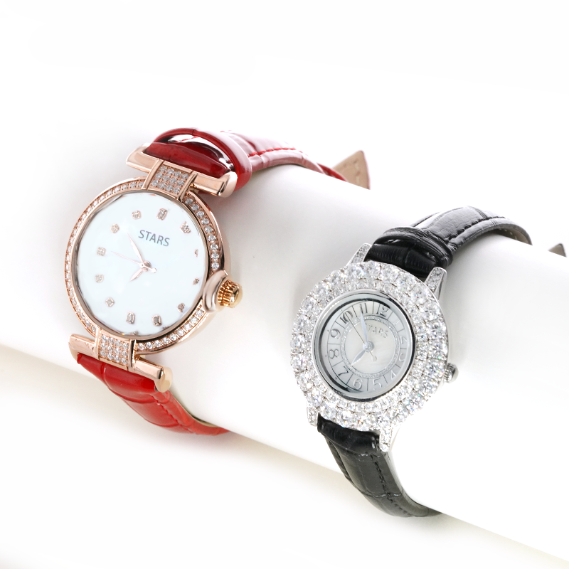 Women wrist bezel Watch vvs Moissanite Diamond setting Fashion Quartz CVD diamond lab grown watch