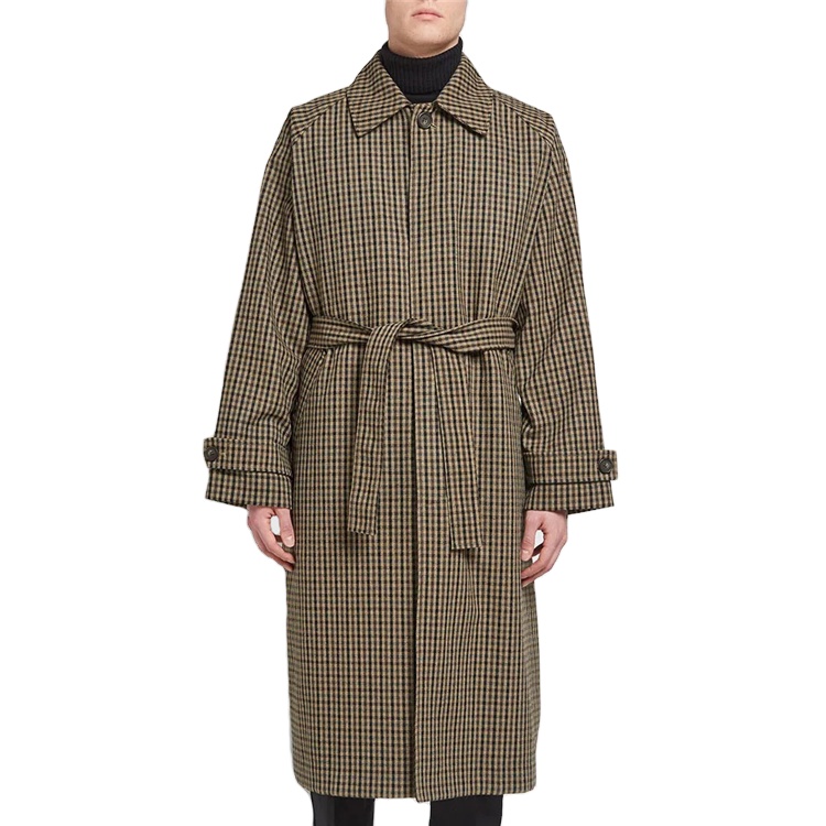 Plaid Coat Men Winter Custom Vintage Style Button Fly Long Sleeve Wholesale
