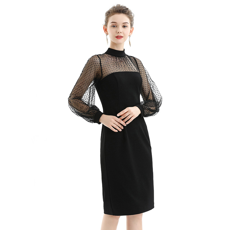 ND030 velvet dress women sexy Long Lantern Sleeve casual dress women party dress