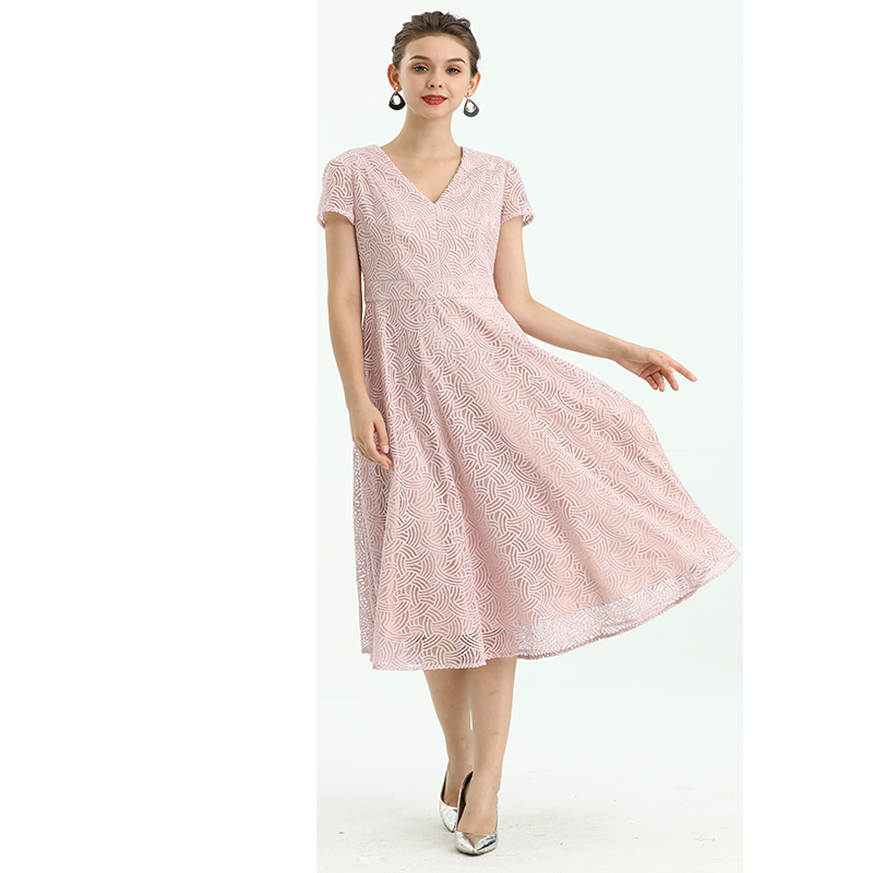 ND062-9 Autumn   Long Embroidered Mesh Evening Office Casual Women Girls Dresses