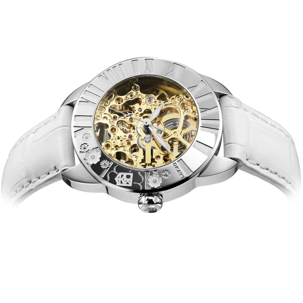 Popular Female Stainless Steel Wrist Watches Ladies Luxury Top Brands Skeleton Automatic Watch