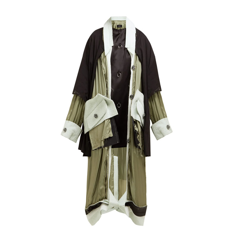 OEM customization new fashion overcoat Irregular Stitching patchwork long Coat for men