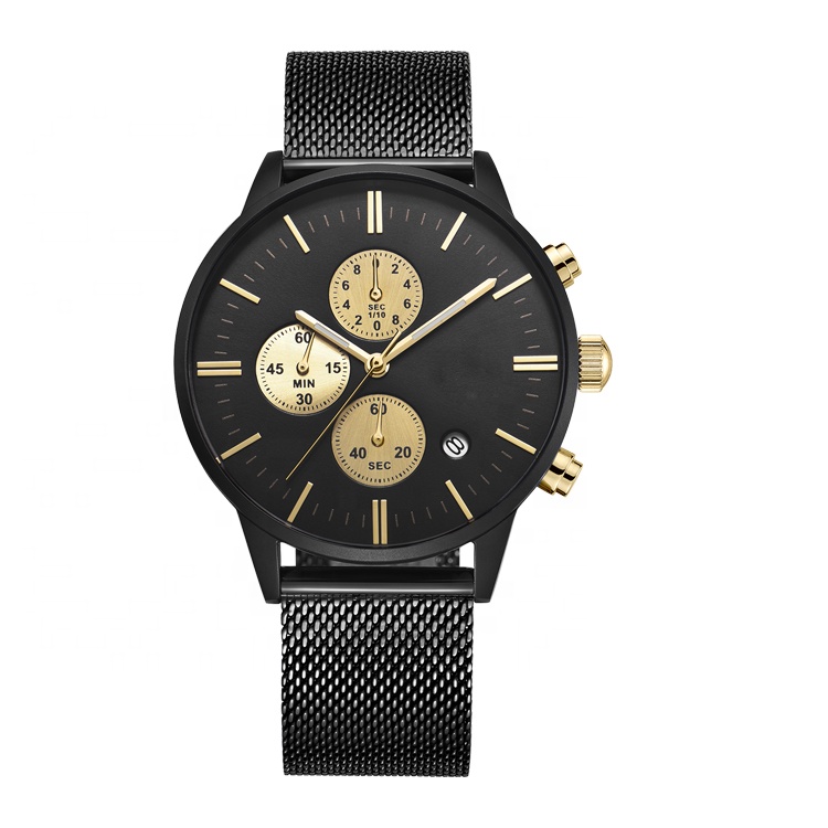 China Wholesale Chronograph Watches Men Quartz Wrist Watch Women Fashion Watch Customizable Logo with Stainless Steel Case