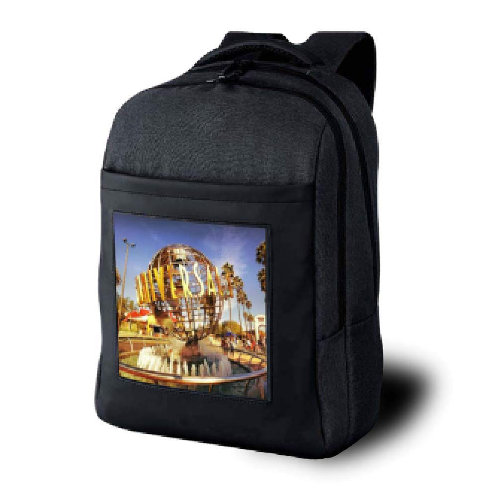 New arrival ISO9001 certificate factory OEM custom logo smart led screen advertising backpack