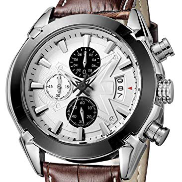 Low MOQ unique Genuine leather band Chronograph OEM Men Fashion hand Wrist Watch