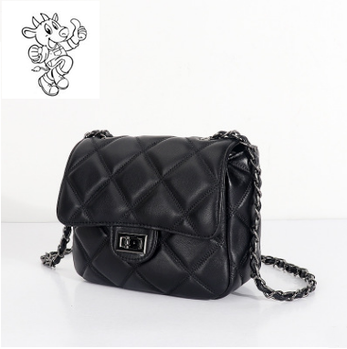 True leather ladies'bag 2018 new Linger sheepskin ladies'  with one shoulder and oblique shoulder bag