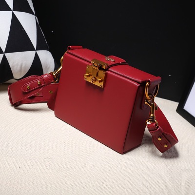 Real Leather Vintage Box Bags Ladies Shoulder Bag Square Cow Leather Handbag For Women