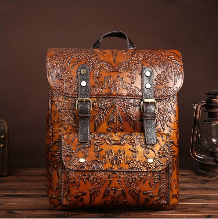 Original hand-wiping leather shoulder bag casual female bag top layer leather personality retro old-fashioned backpack